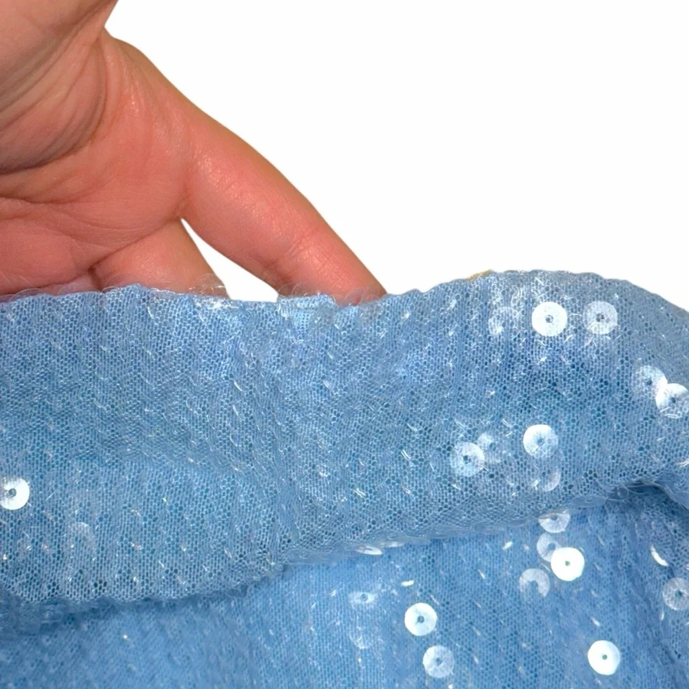 Rare London Powder Blue Sequin Strapless Maxi Dress Womens US 4 - Picture 4 of 10